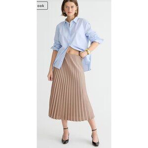 J.Crew Womens $128 Pleated Pull On Skirt Warm Boulder Size XS BN757